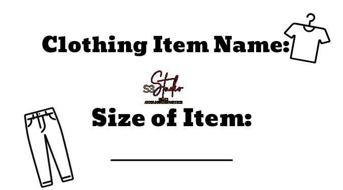 Clothing Item Name and Size